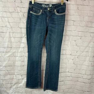 seven7 baby boot cut denim jeans womens sz 4 boho western